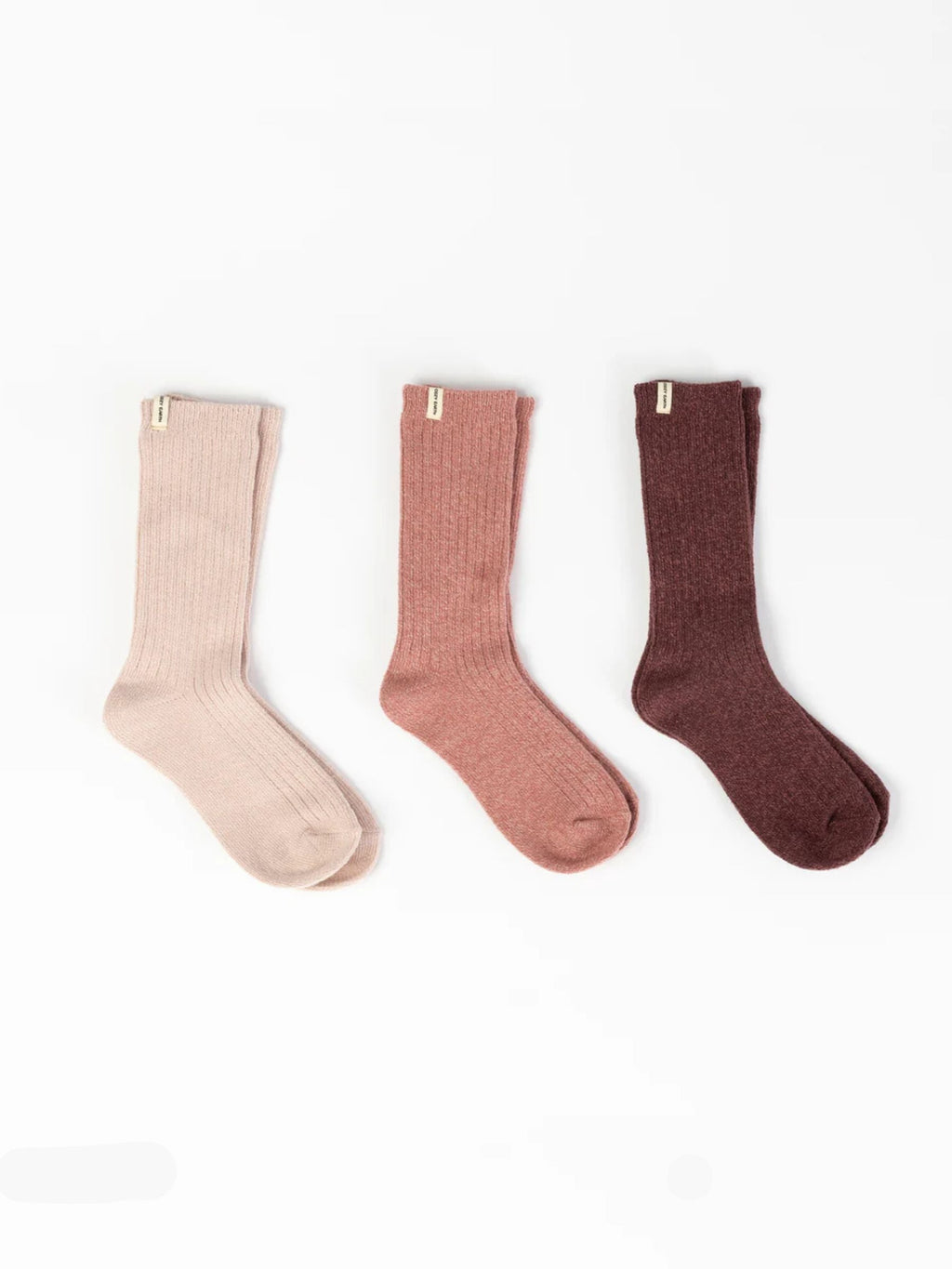 Cozy Earth Plush Lounge Calf Sock 3-Pack in Dusty Rose, Rouge, and Burgundy |Color:Burgundy/Rouge/Dusty Rose