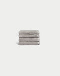 Ribbed Terry Wash Cloths in the color Light Grey. Photo of product taken with white background. |Color:Light Grey
