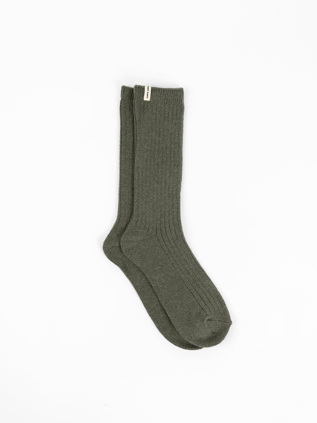 Cozy Earth Plush Lounge Calf Sock 1-Pack in Olive |Color:Olive
