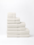 Complete luxe bath bundle folded with white background |Color:Seashell