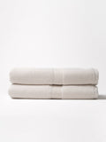 Two luxe bath sheets folded with white background |Color:Seashell
