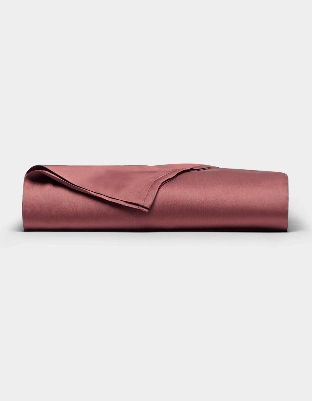 A Cozy Earth Bamboo Flat Sheet in a rose color is neatly folded and displayed on a plain white background. |Color:Mulberry