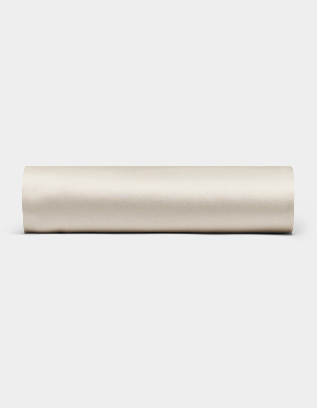 The Cozy Earth Bamboo Fitted Sheet, shown rolled up in beige, is displayed horizontally against a plain white background.|Color:Oat