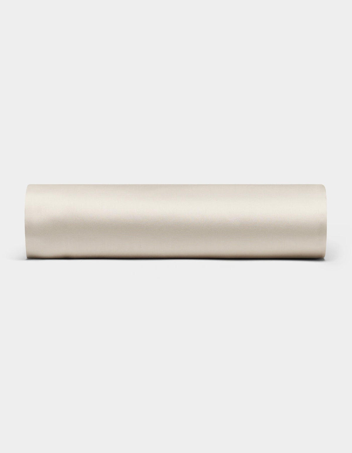 The Cozy Earth Bamboo Fitted Sheet, shown rolled up in beige, is displayed horizontally against a plain white background.|Color:Oat