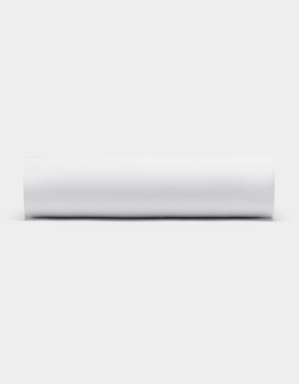 A Cozy Earth Bamboo Fitted Sheet, neatly rolled in a white cylinder, is displayed horizontally against a white background.|Color:White