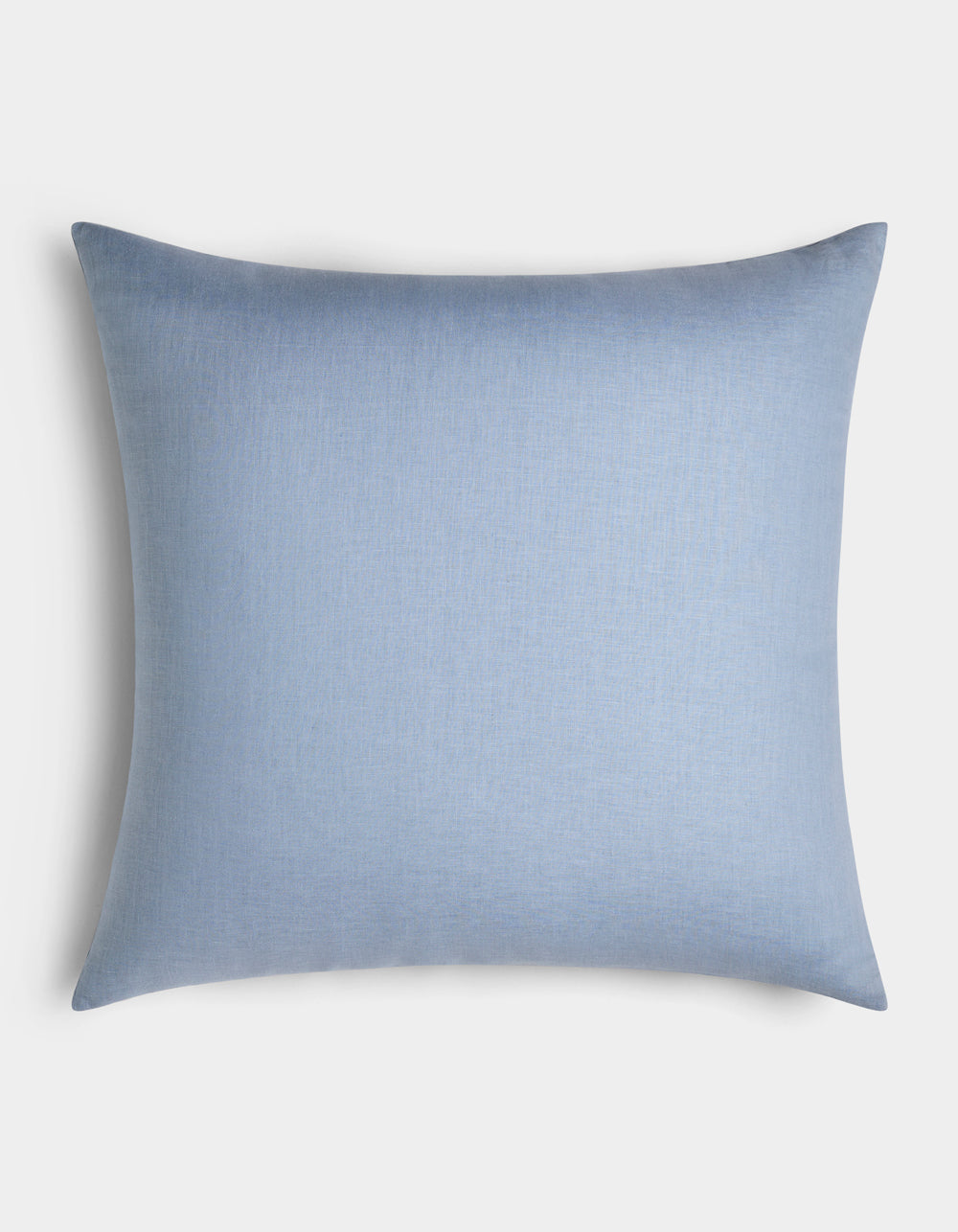 The Cozy Earth Linen Throw Pillow, rectangular and light blue with a smooth, plain fabric surface, is displayed against a white background.|Color:Breeze |Size:26" x 26"