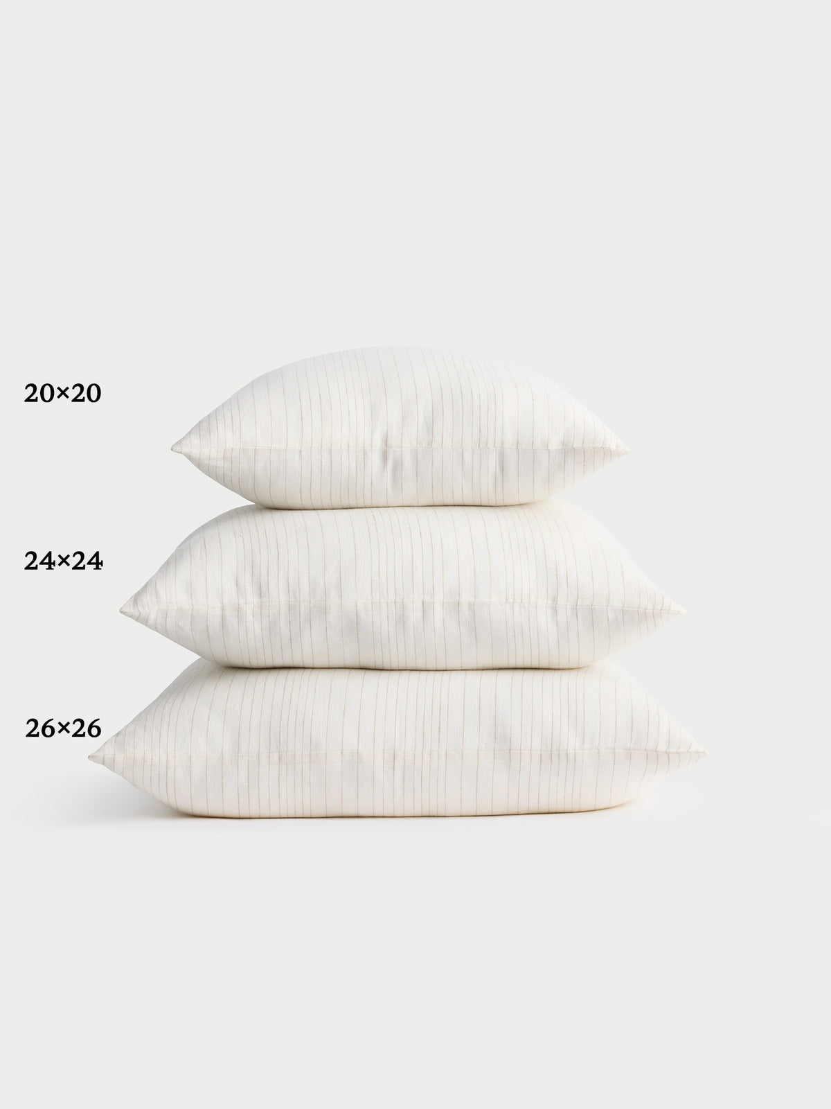 Cozy Earth striped throw pillow with plain white background |Color:Ecru|Size:24" x 24"