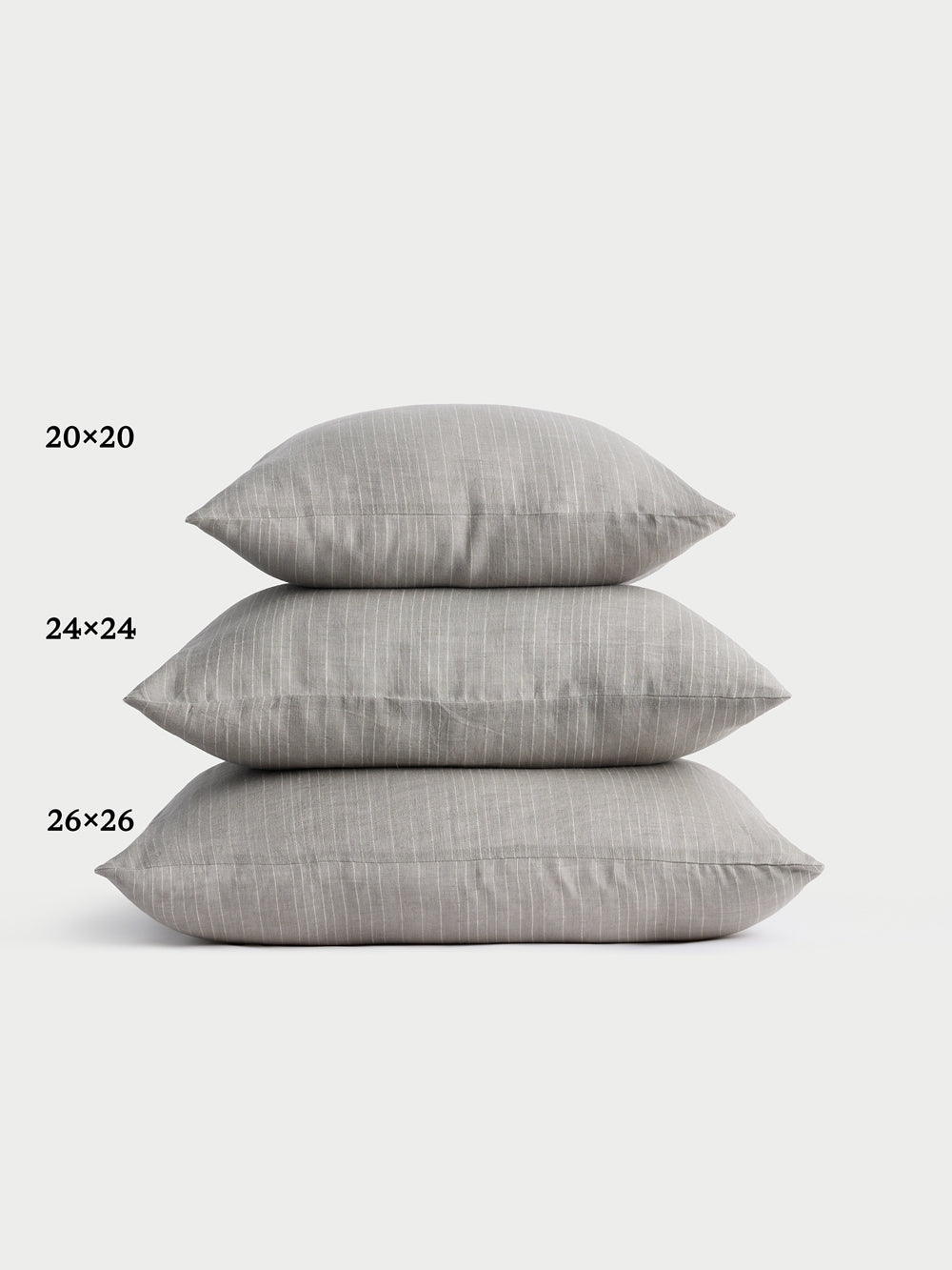Cozy Earth striped throw pillow with plain white background |Color:Grey|Size:26" x 26"