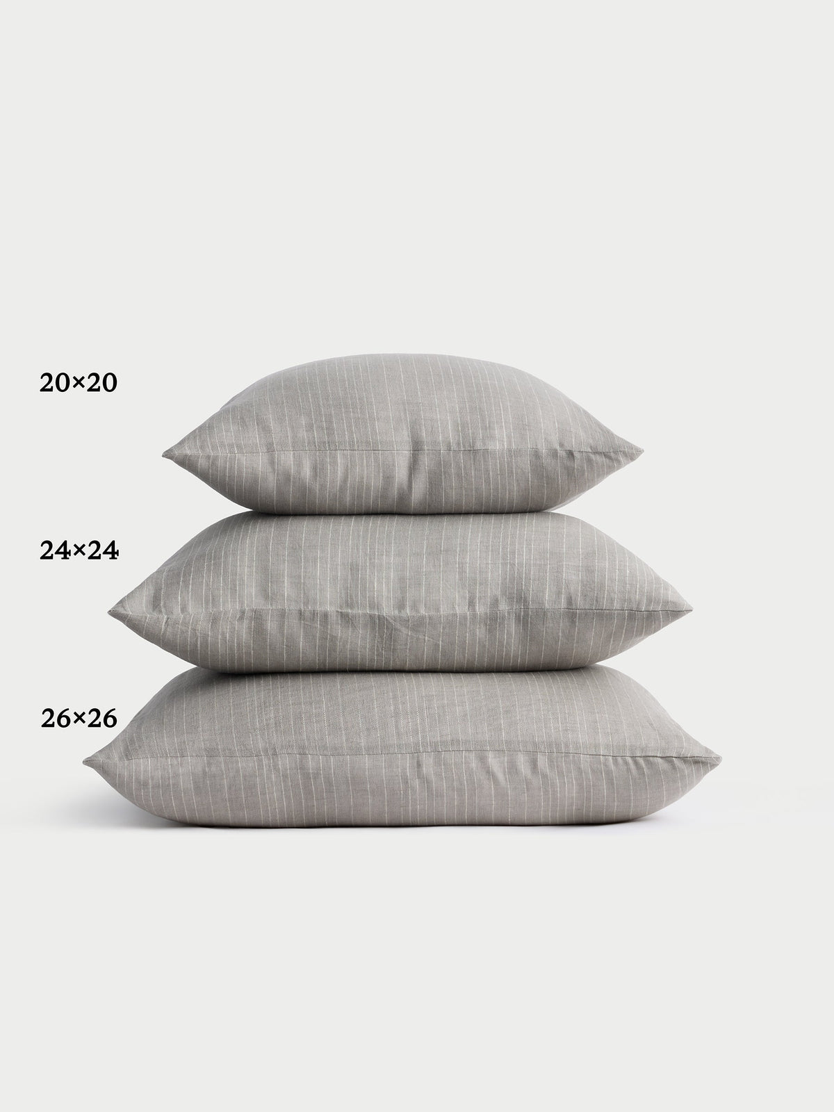 Cozy Earth striped throw pillow with plain white background |Color:Grey|Size:24" x 24"