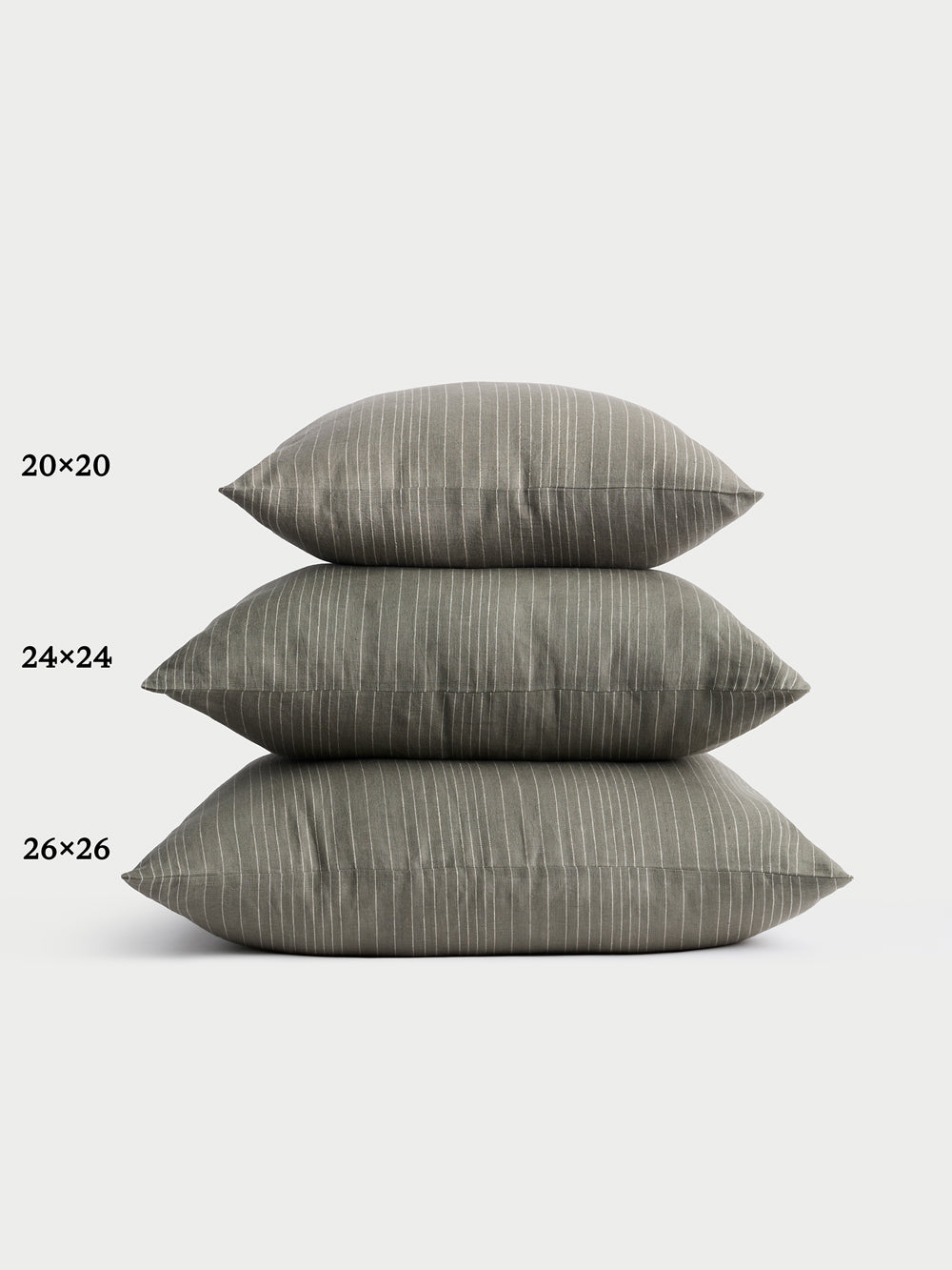 Cozy Earth striped throw pillow with plain white background |Color:Smoke|Size:26" x 26"