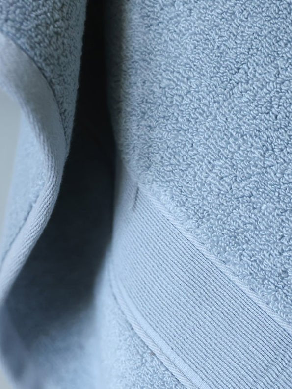 Close up of harbor mist luxe towel |Color:Harbor Mist
