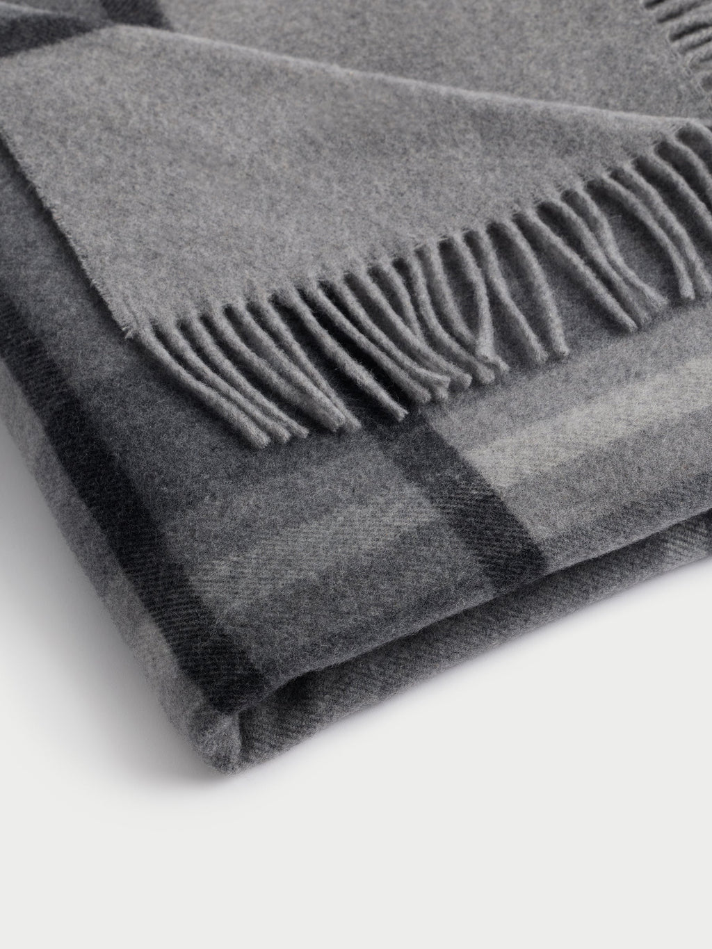 Close up of folded grey lucca throw |Color:Grey