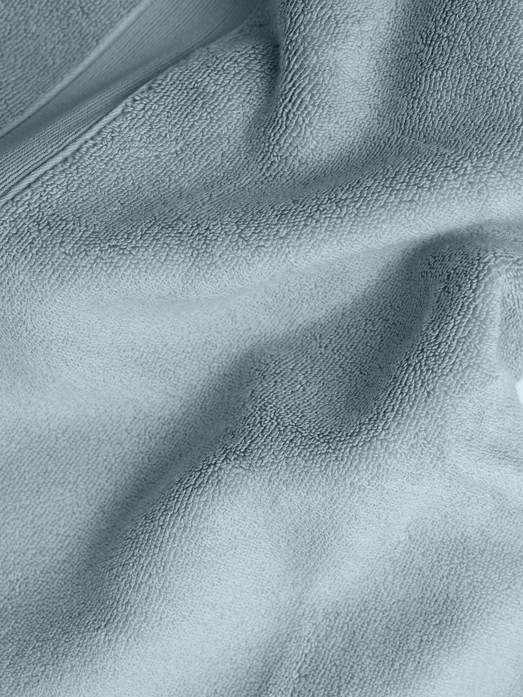 Close up of harbor mist luxe bath fabric |Color:Harbor Mist