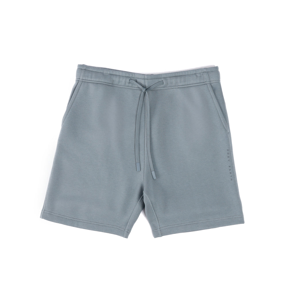 Smokey Blue CityScape Shorts with white background |Color: Smokey Blue