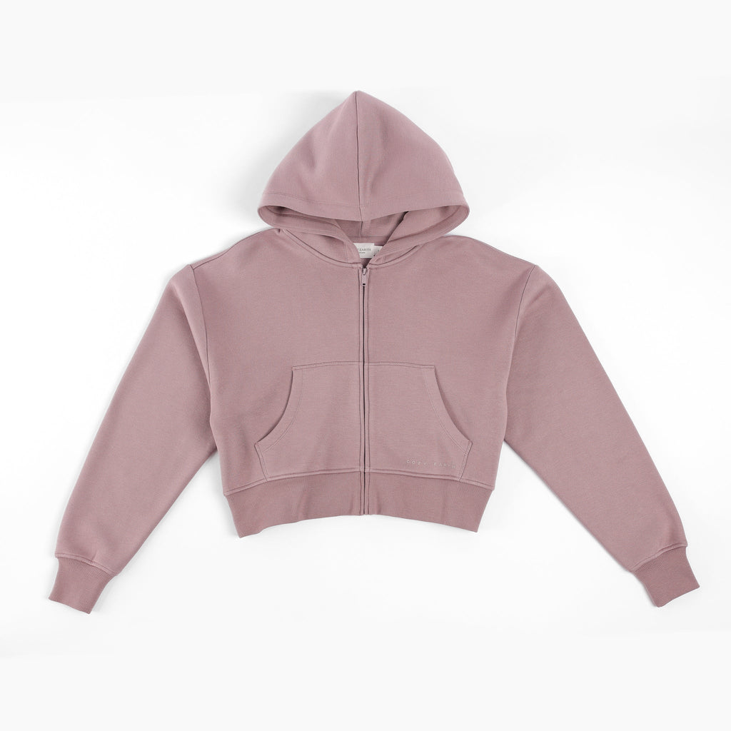 Dusty Orchid CityScape Cropped Full Zip with white background |Color: Dusty Orchid
