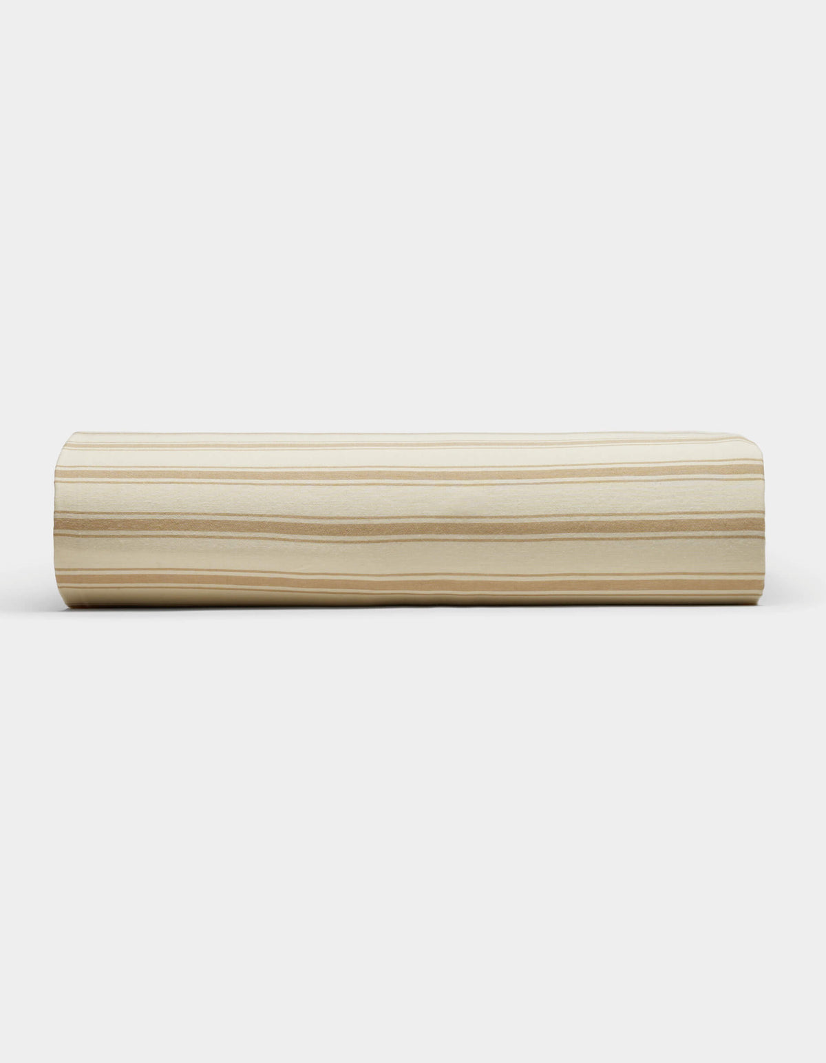 The Cozy Earth Soft-Wash Cotton Fitted Sheet, shown on a white background, features pale, horizontal grain-like patterns reminiscent of natural wood textures.|Color:Coconut and Sandalwood Stripe