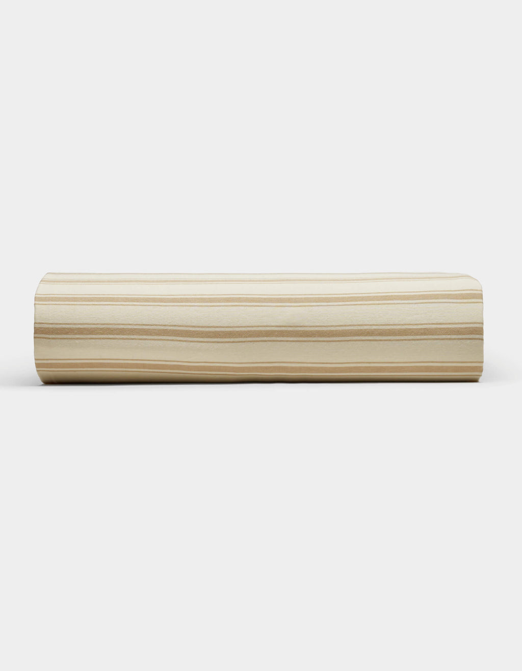 The Cozy Earth Soft-Wash Cotton Fitted Sheet, shown on a white background, features pale, horizontal grain-like patterns reminiscent of natural wood textures.|Color:Coconut and Sandalwood Stripe