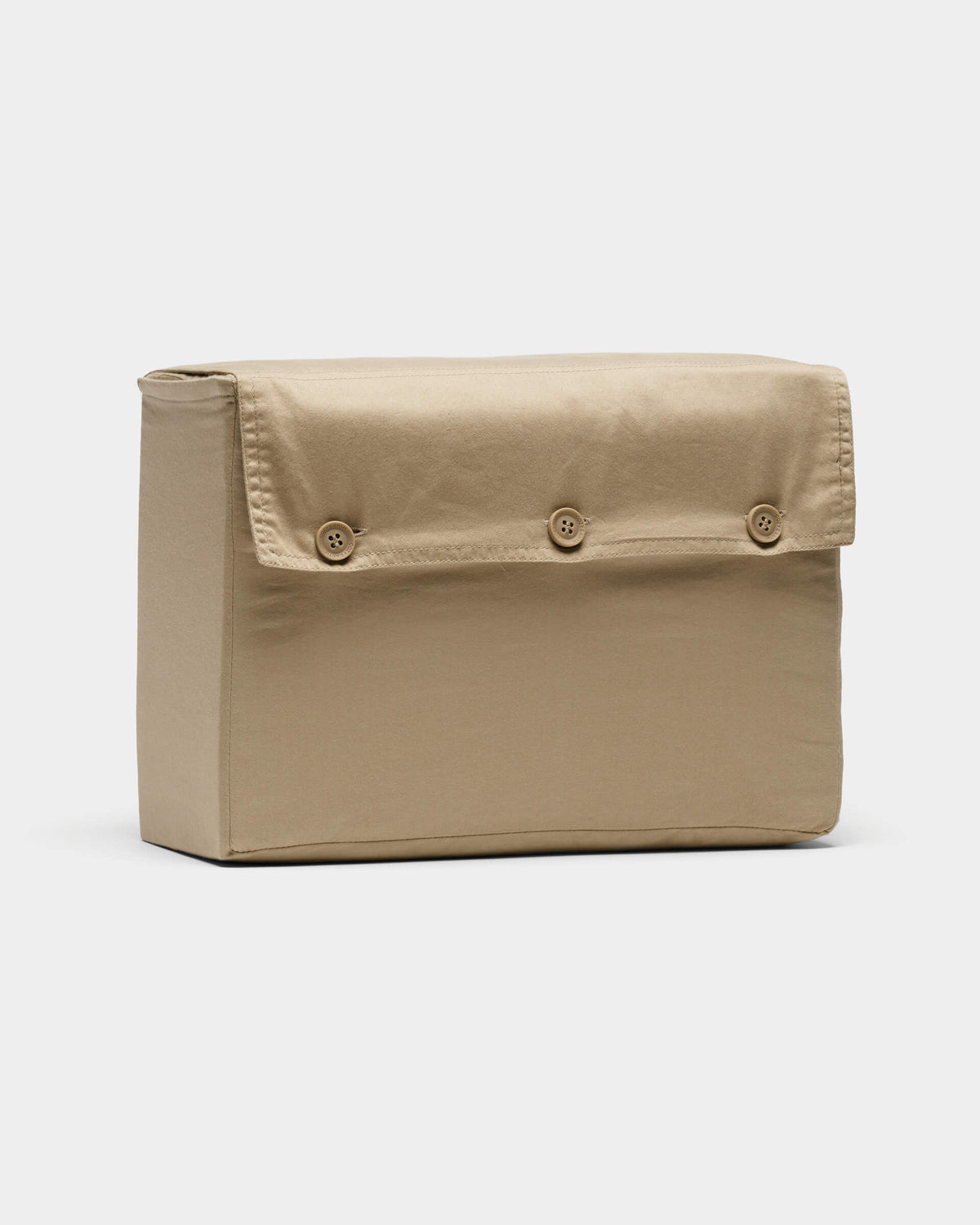 The Cozy Earth Soft-Wash Cotton Sheet Set, in beige, is neatly folded and displayed upright against a plain white background.|Color:Sandalwood